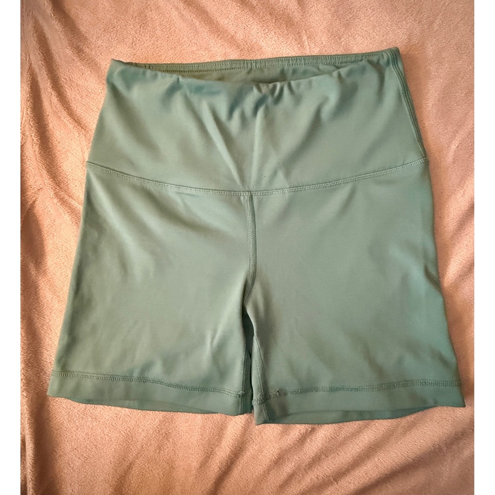 Yogalicious Lux Biker Shorts Women Small Sage Green High Waisted 5"